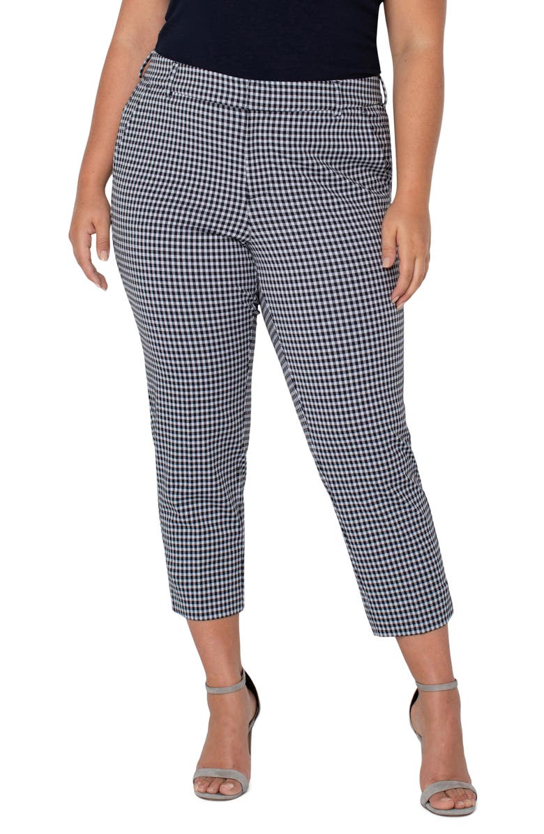 Liverpool Kelsey Gingham Crop Pants, Main, color,