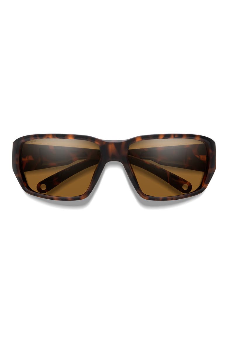 Hookset 62mm ChromaPop™ Polarized Oversize Wraparound Sunglasses, Main, color, TORTOISE / CHROMAPOP BROWN