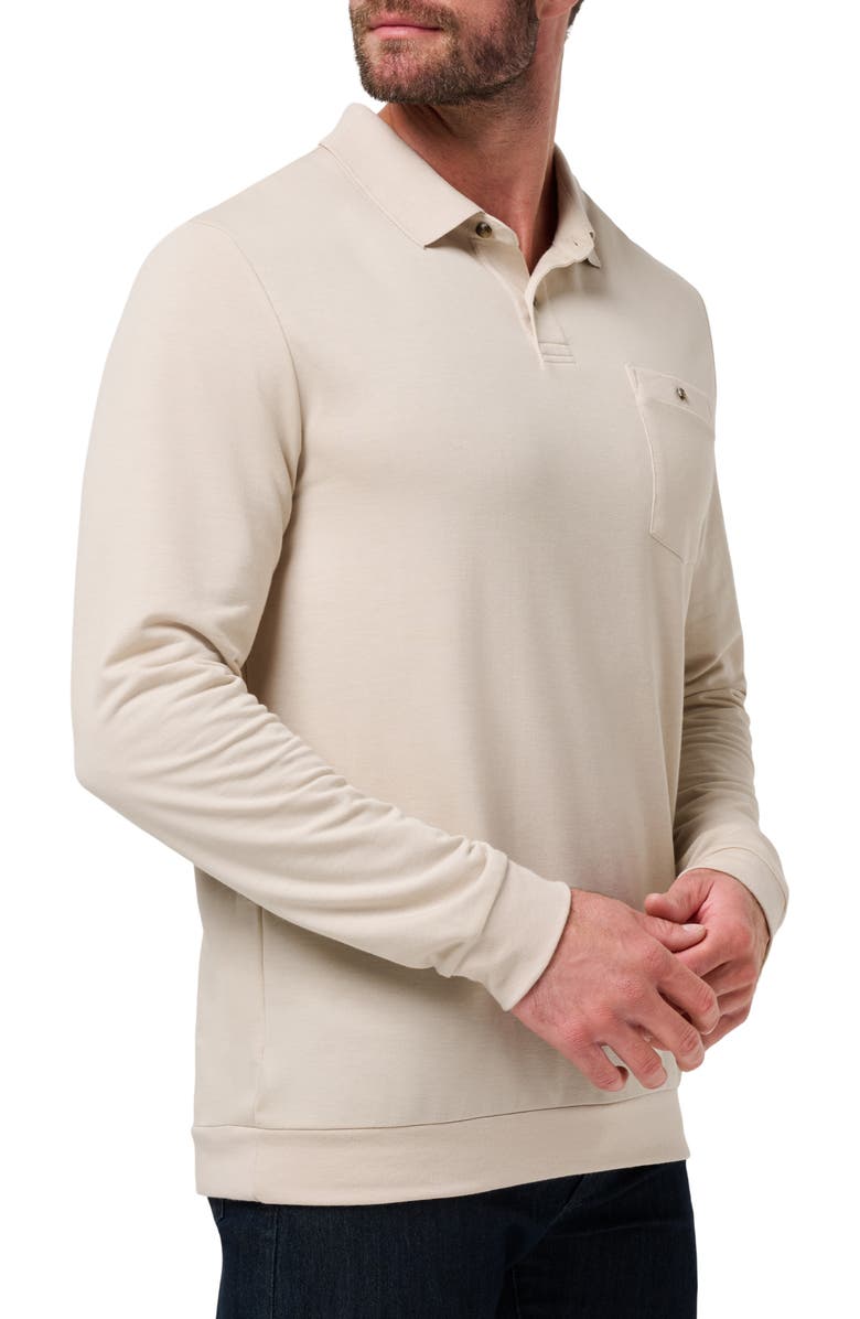TravisMathew December First Long Sleeve Pocket Polo, Alternate, color, Italian Sand