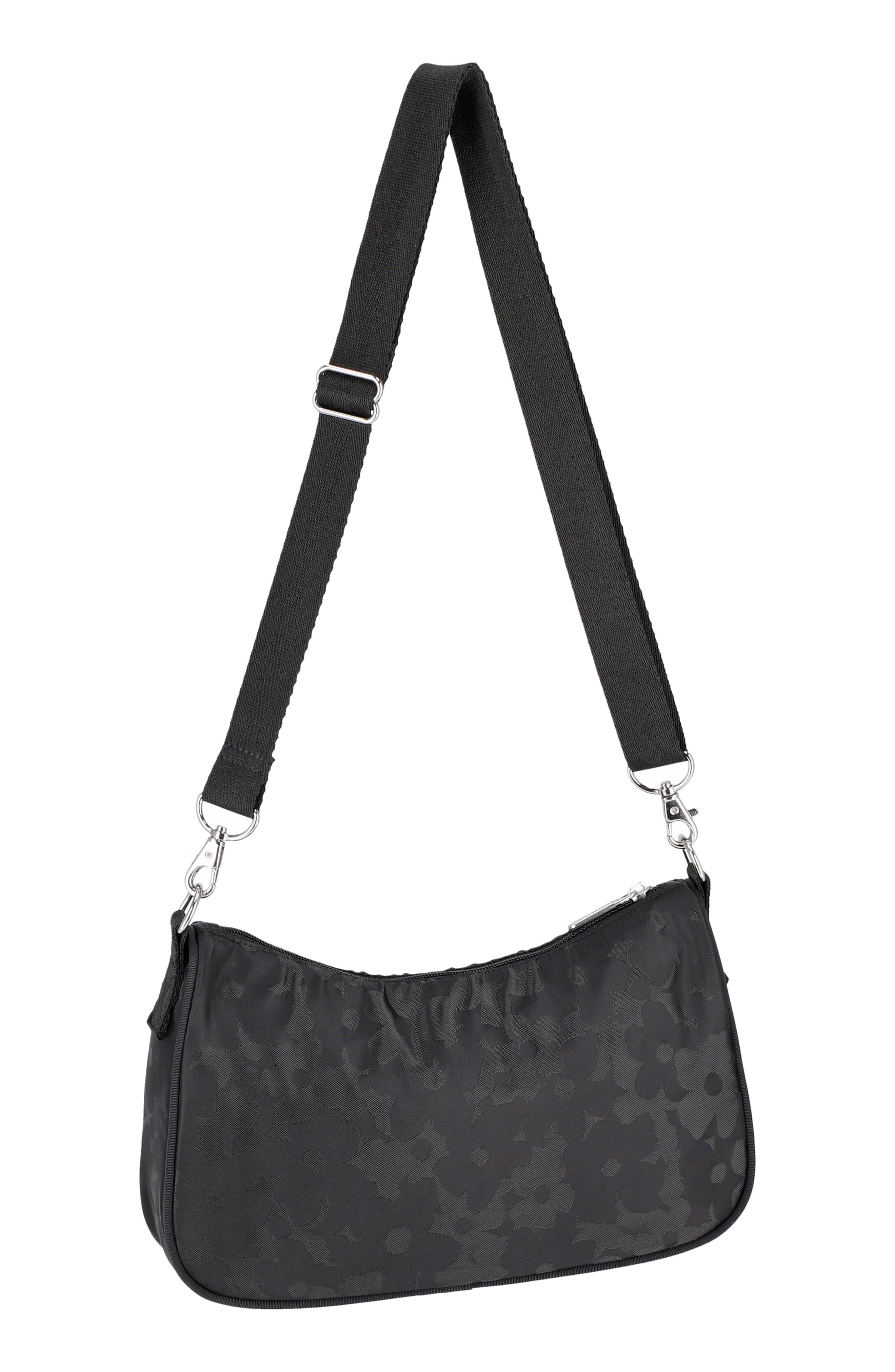 LeSportsac Small Convertible Shoulder Bag, Alternate, color, Black Floral Jacquard