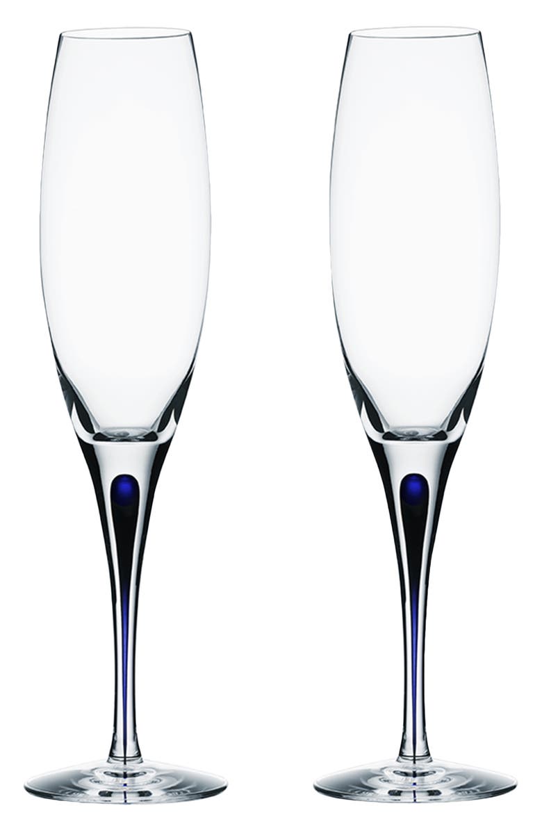 Orrefors Intermezzo Set of 2 Champagne Flutes, Main, color, Clear