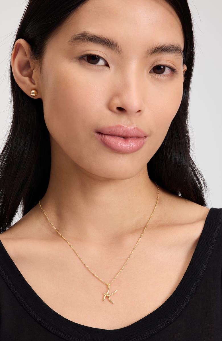 Kate Spade New York initial pendant necklace, Alternate, color, Gold - R