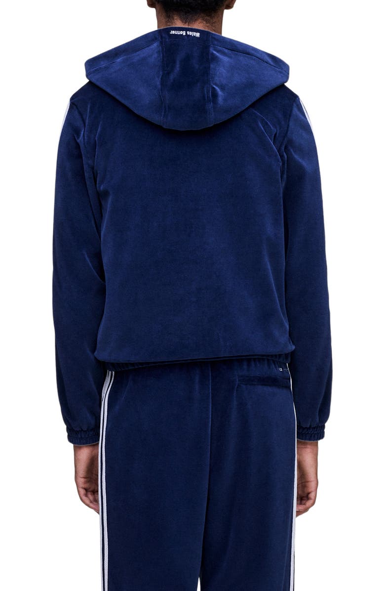 adidas x Wales Bonner Velour Hooded Track Jacket, Alternate, color, Collegiate Navy