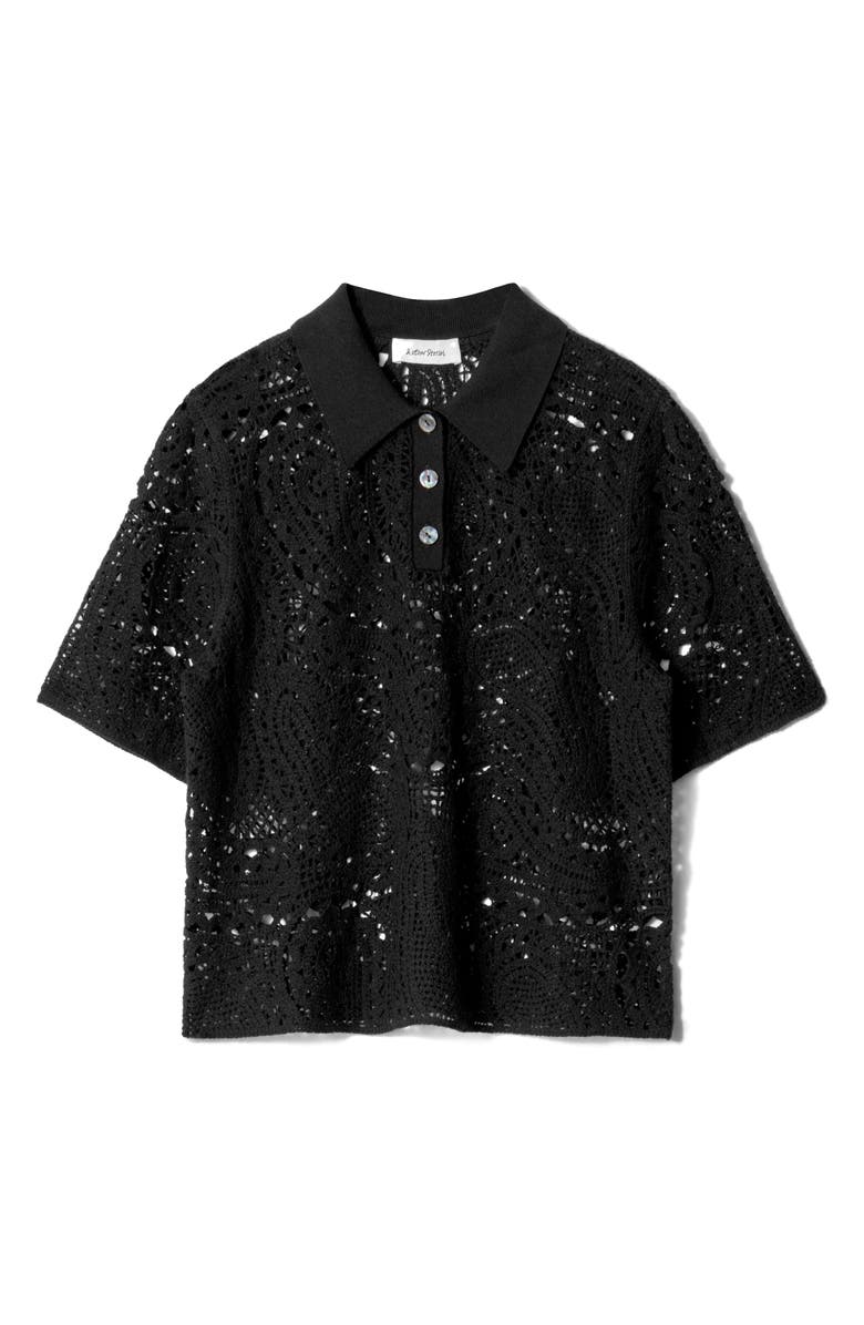 & Other Stories Paisley Wool & Cotton Polo, Alternate, color, 
