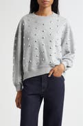 Cinq à Sept Studded Cotton Blend Sweatshirt