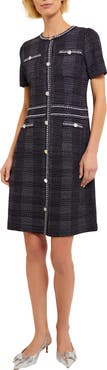 Misook Bold Plaid Knit Sheath Dress