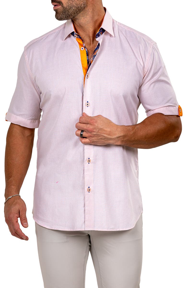 Maceoo Galileo Marthy Short Sleeve Cotton Button-Up Shirt, Alternate, color, 