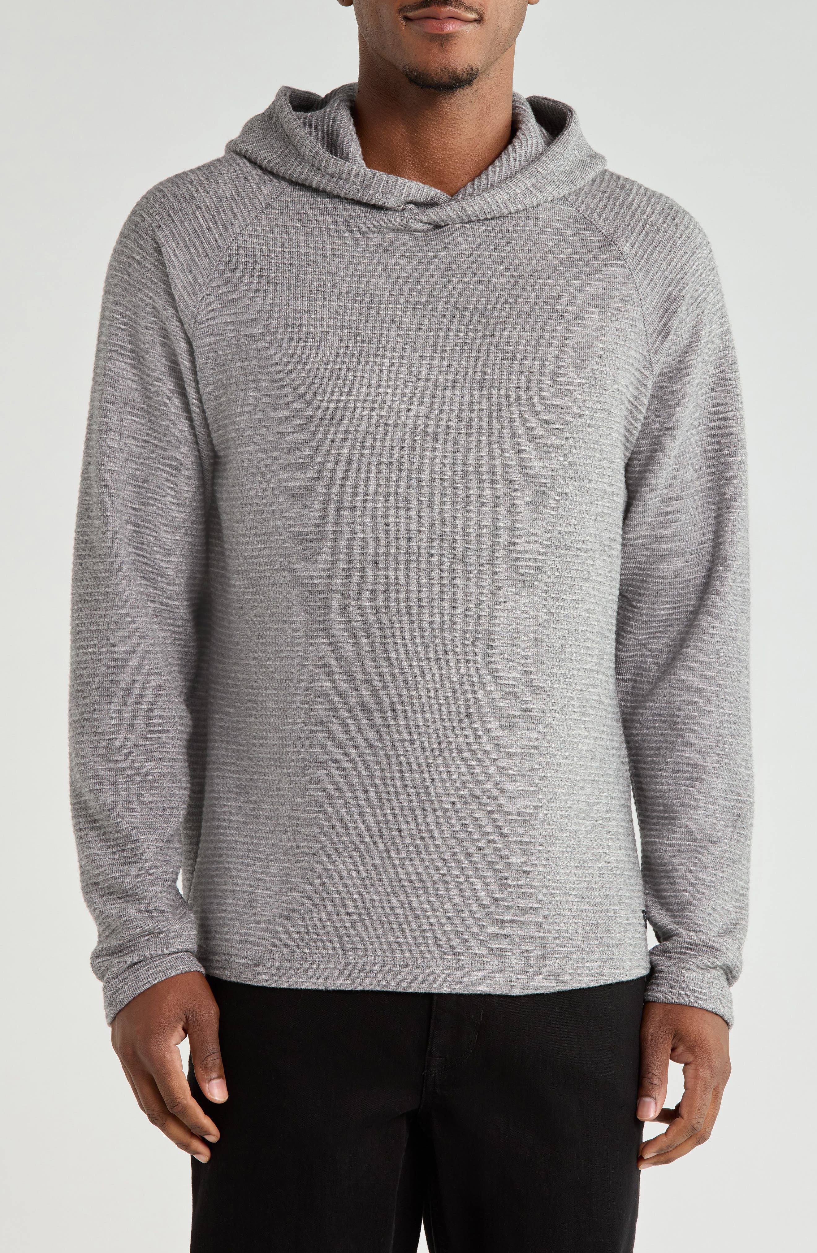 Ottoman Ribbed Pullover Hoodie