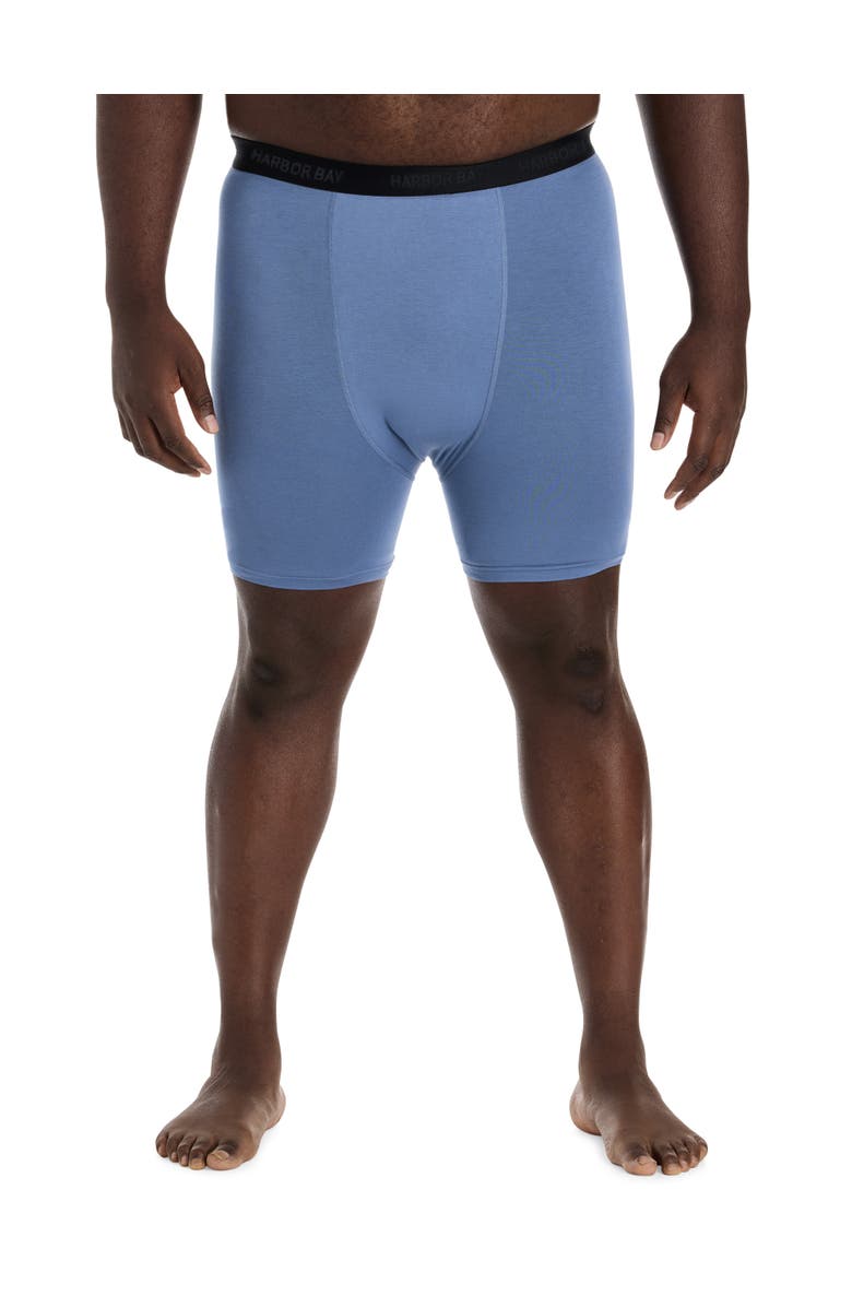 Harbor Bay by DXL Big & Tall Modal 4 Inch Stretch Boxer Briefs, Alternate, color, Moonlight Blue