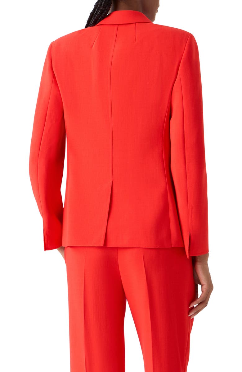 Akris Azalea Wool Double Breasted Jacket, Alternate, color, Vermillion