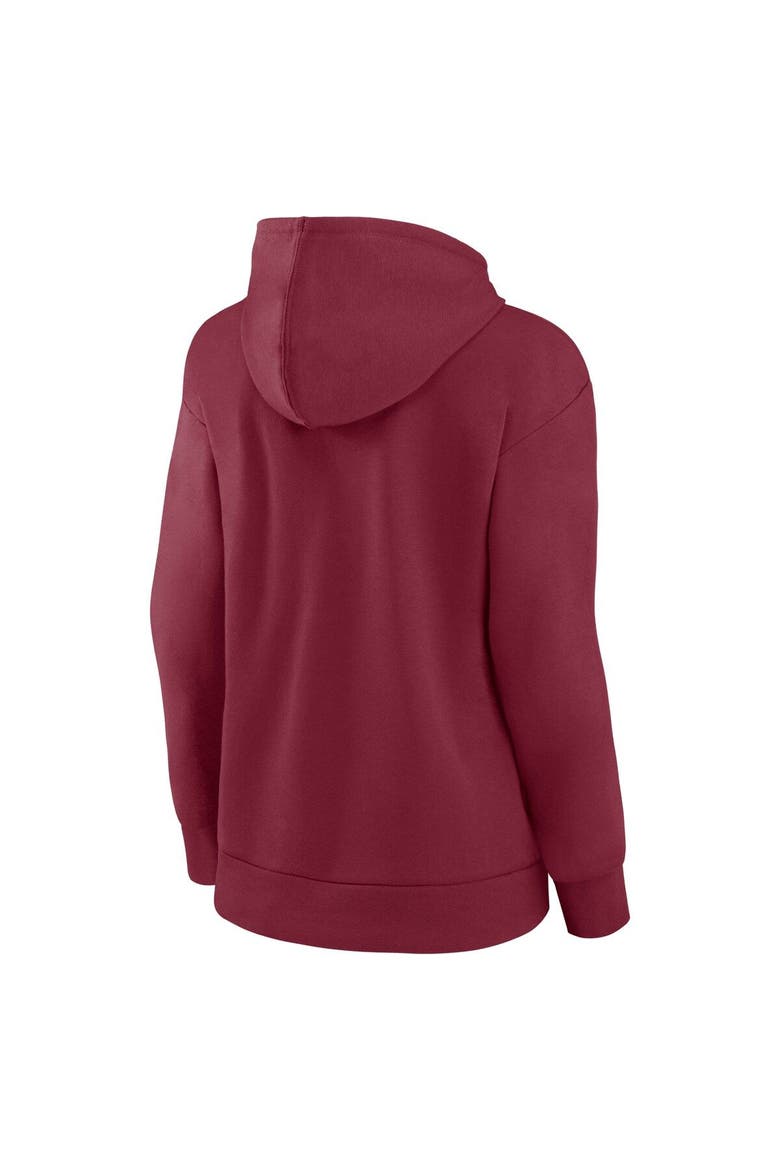 Women's Fanatics Branded Burgundy Washington Commanders Iconic Cotton Fleece Checklist Pullover Hoodie, Alternate, color, Burgundy