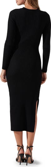 Glenda Long Sleeve Rib Sweater Dress