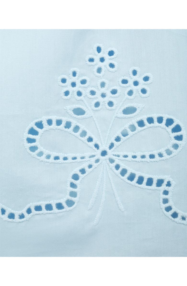 MANGO Eyelet Embroidered Cotton Crop Top, Alternate, color, Sky Blue