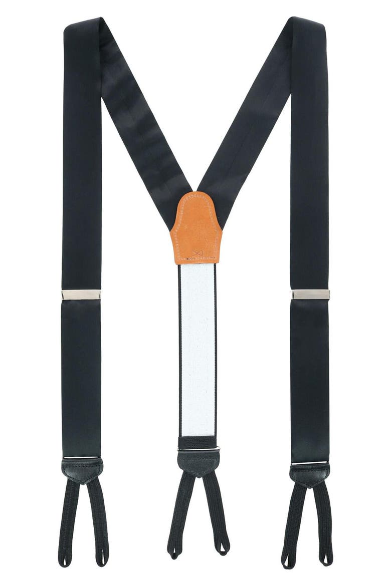 Sutton Silk Formal Suspenders, Main, color, BLACK