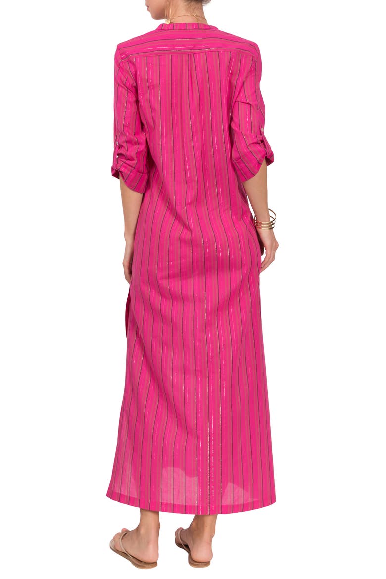 Tracey Cotton Caftan, Alternate, color, HOT PINK