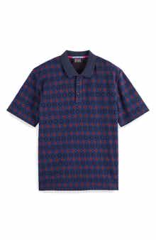 Scotch & Soda Geographic Floral Jacquard Polo