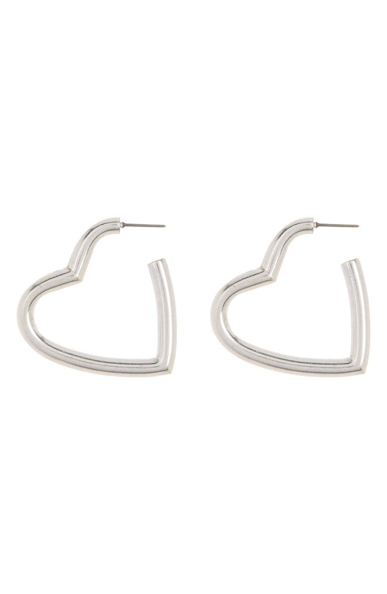 Madewell Chunky Heart Hoop Earrings, Main, color, 