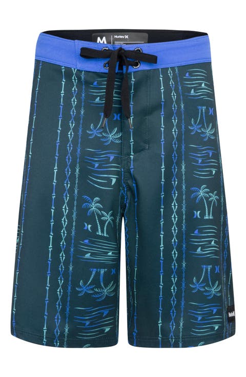 Kids' Palm Stripe Board Shorts (Big Kid)