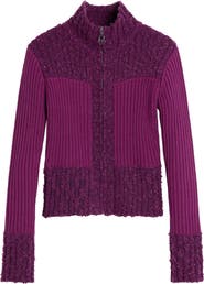 Desigual Mixed Stitch Zip Cardigan