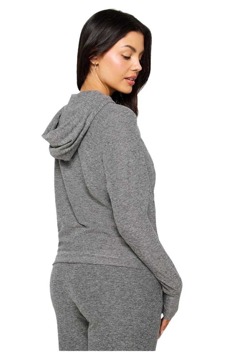 Fabletics Cloud Jersey Full Zip Hoodie, Alternate, color, Charcoal Grey Heather