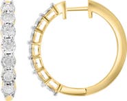 EFFY 14k Gold Plated Diamond Hoop Earrings