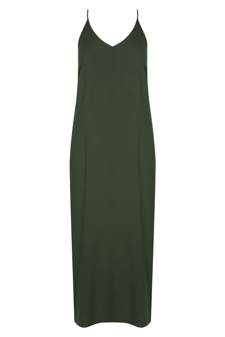 V-Neck Maxi Dress, Alternate, color, OLIVE
