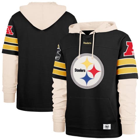 Men's '47  Black Pittsburgh Steelers Split Zone Cornerback Duo Hoodie