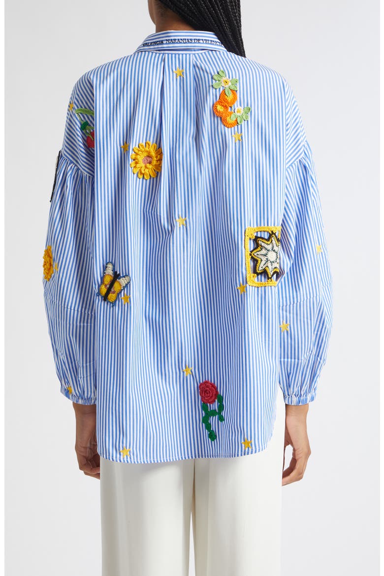 Magic of the Mercado Stripe Balloon Sleeve Cotton Button-Up Shirt, Alternate, color, MAGIC OF THE MERCADO