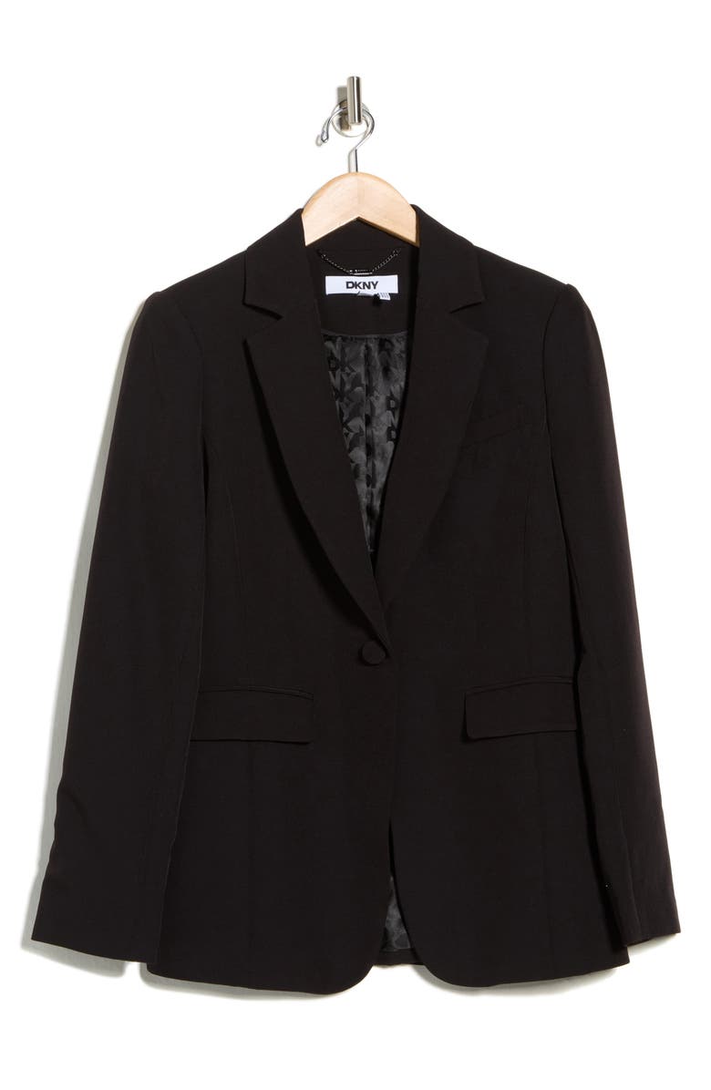 DKNY One-Button Suit Blazer, Alternate, color, Black