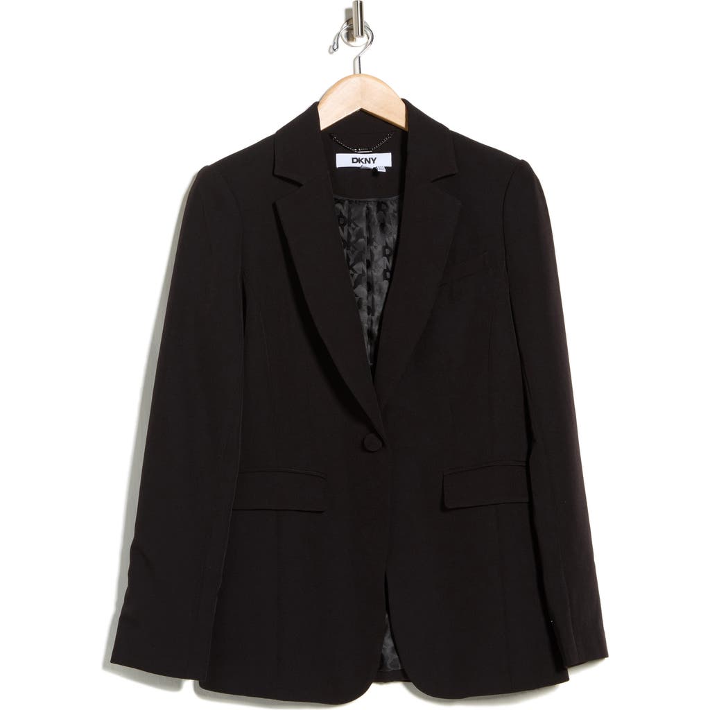 Dkny One-button Suit Blazer In Black