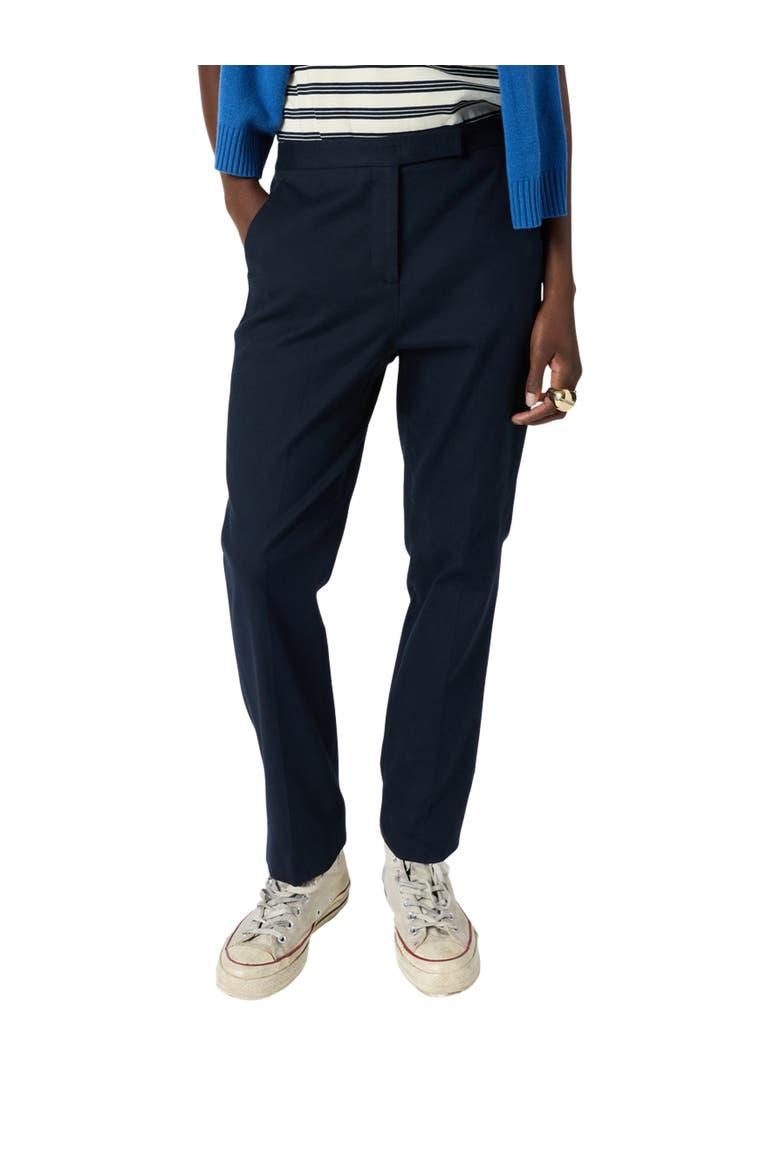 Auria Mid Rise Straight Leg Trousers, Main, color, Navy Blue