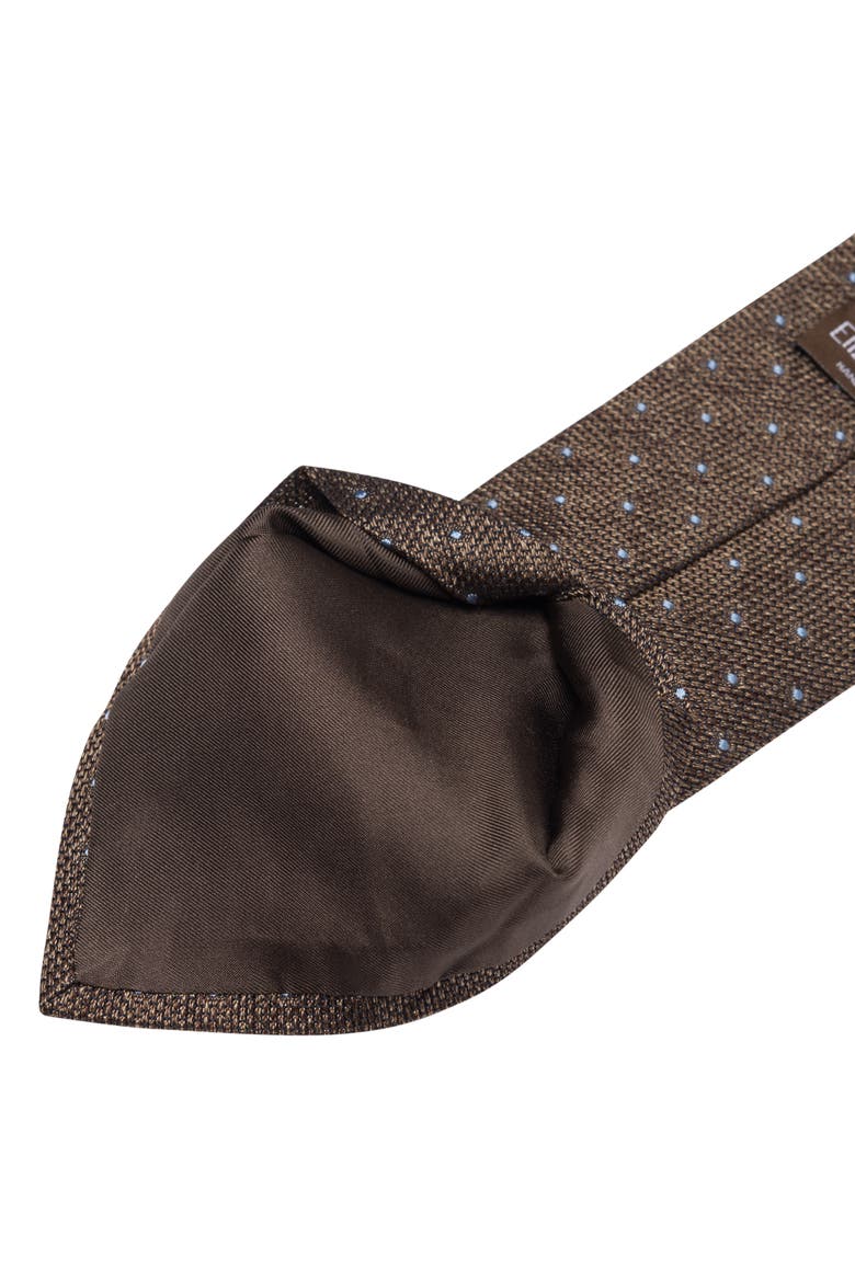 Mattei - Silk Grenadine Tie for Men, Alternate, color, Brown