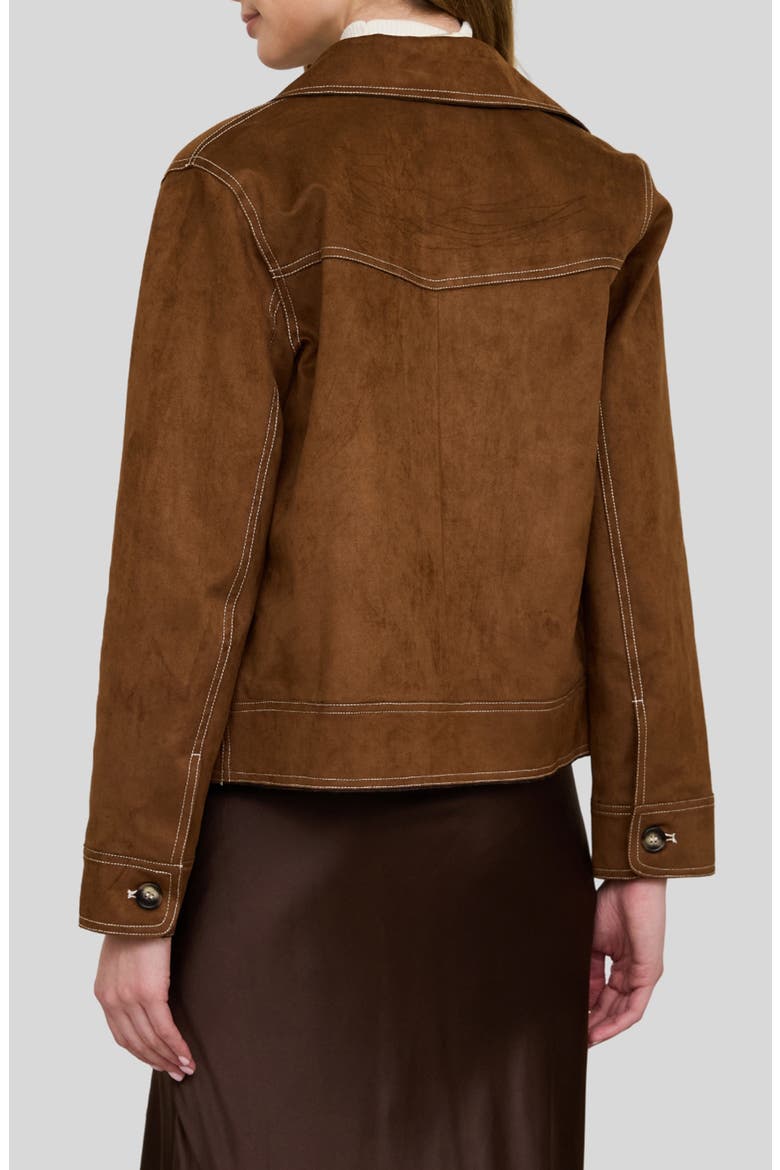 Faux Suede Utility Jacket, Alternate, color, CAMEL