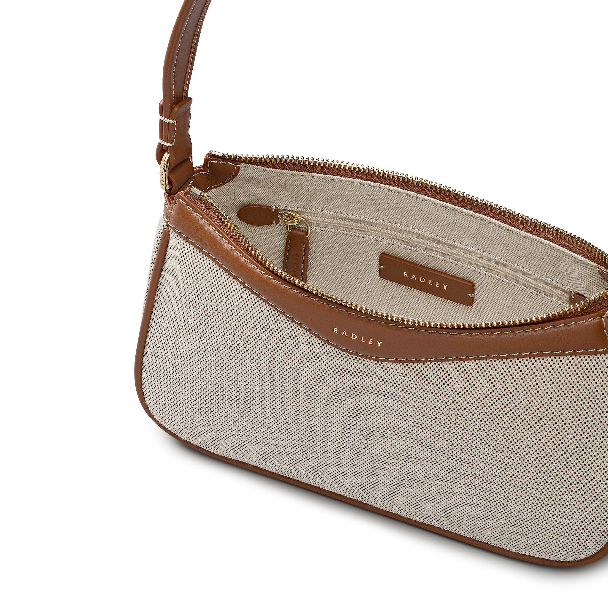 Radley Albany Avenue Canvas Medium Ziptop Shoulder Bag, Alternate, color, Natural