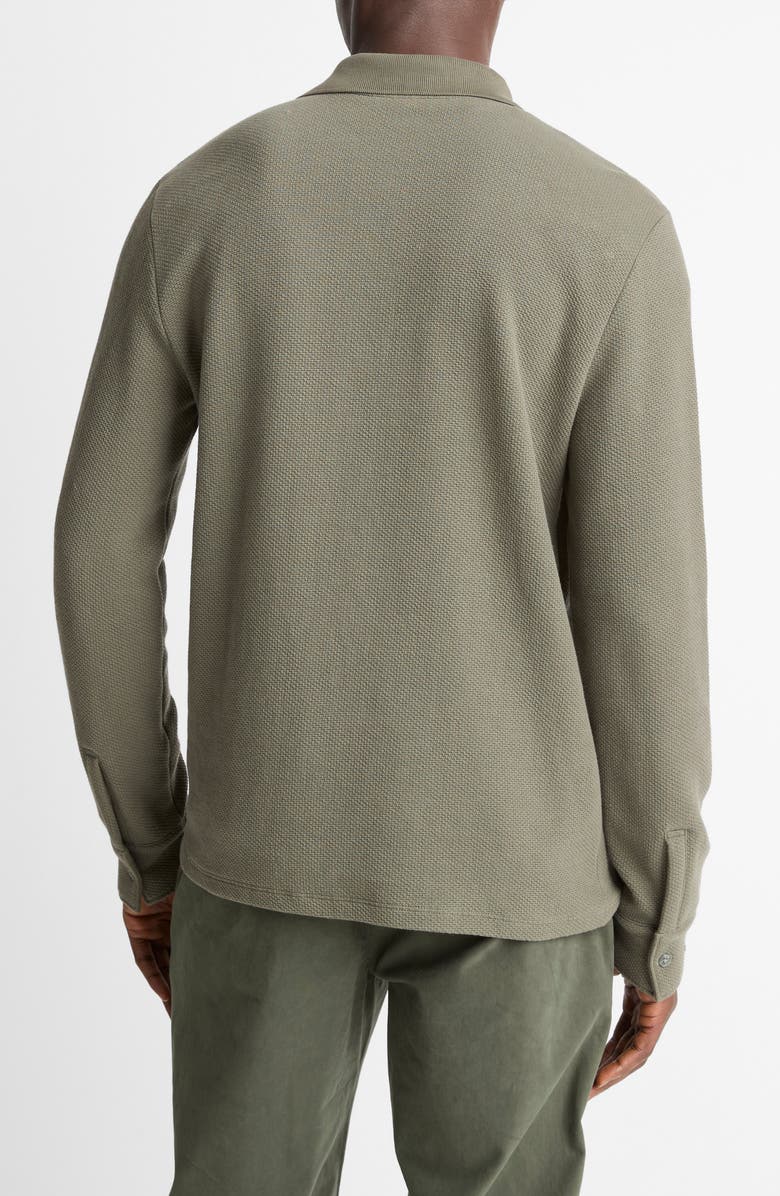 Vince Long Sleeve Basketweave Polo, Alternate, color, Sycamore