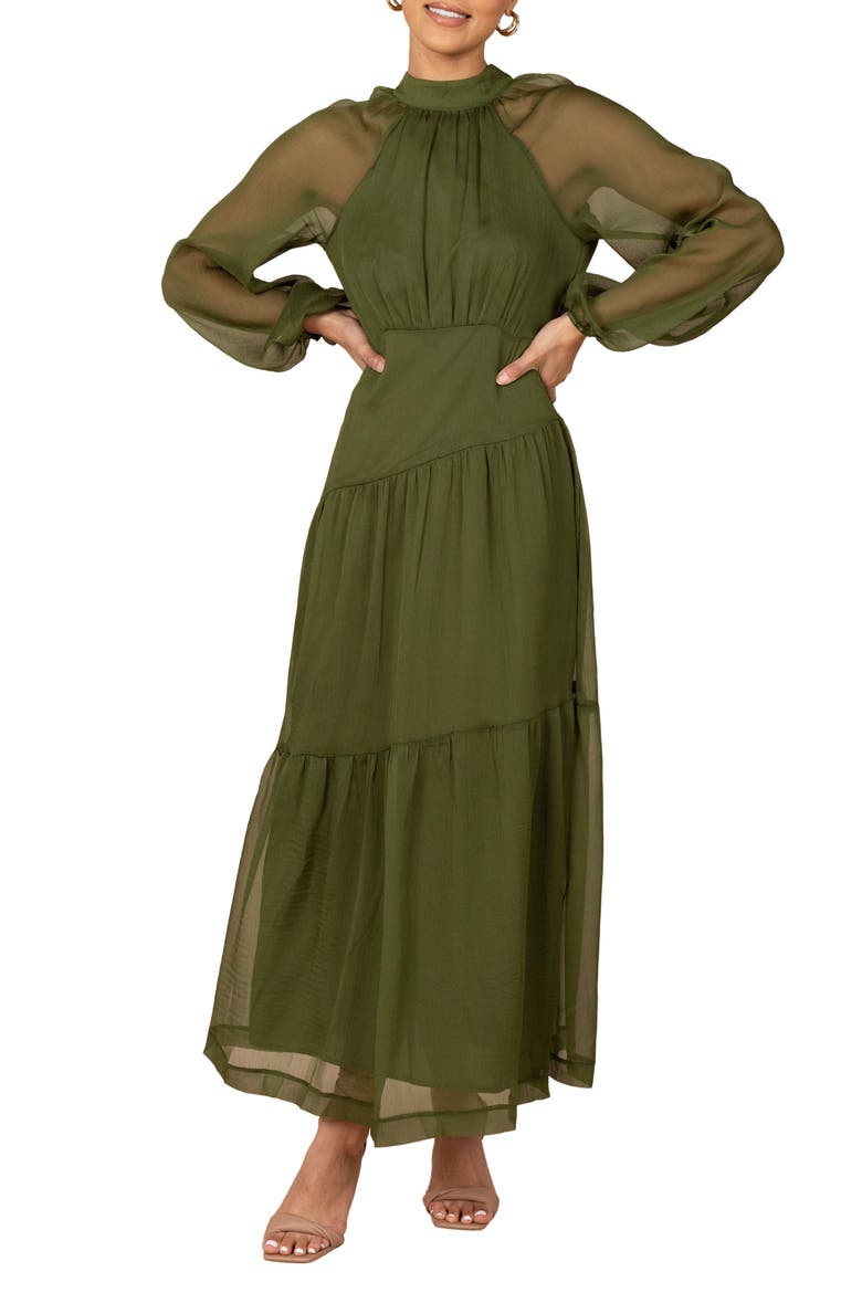 tiered dress long sleeve Ruffle Tiered Maxi Dress