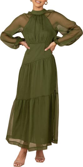 Julip Long Sleeve Tiered Maxi Dress