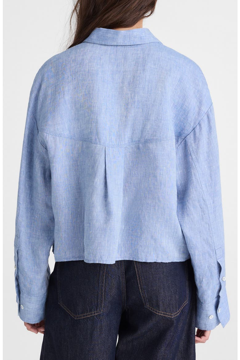 Alice Curved Yoke Shirt, Alternate, color, SUNFADED BLUE