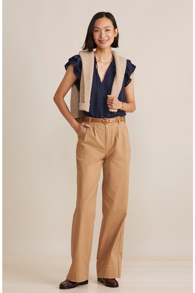 Cupro & Silk Flutter Sleeve Top, Alternate, color, NAUTICAL NAVY