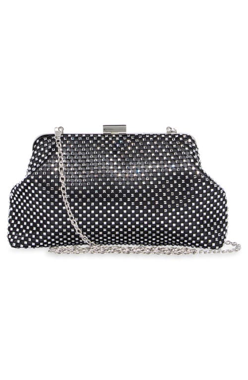 Jessica Mcclintock Phyllis Rhinestone Mesh Clutch In Black