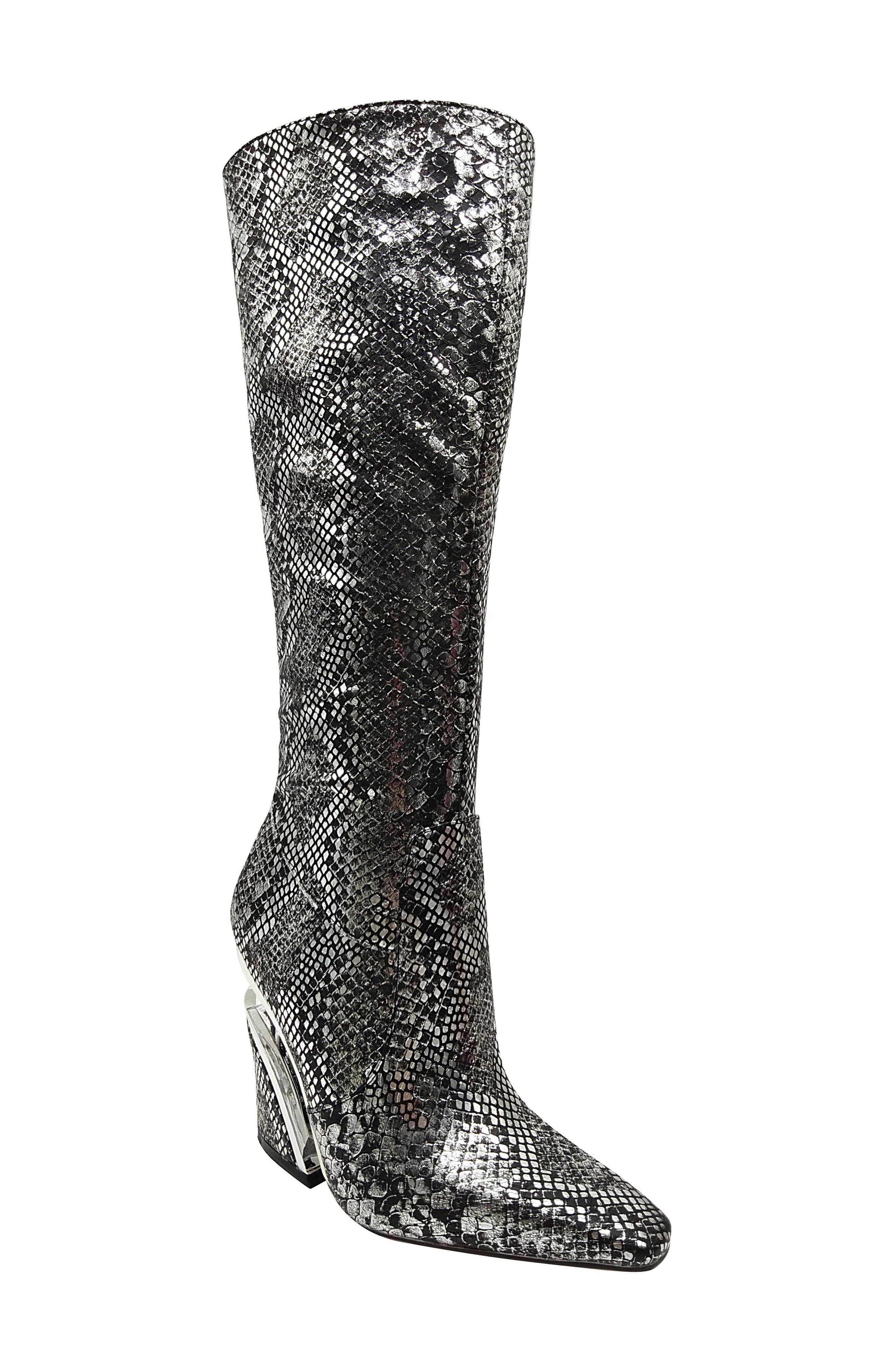 NINETY UNION Viva Snake-Embossed Knee High Boot