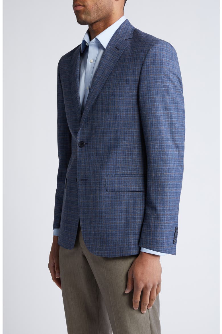 Plaid Wool & Silk Blend Sport Coat, Alternate, color, BLUE