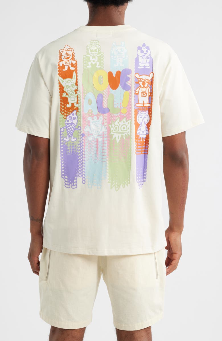 VIC GARCIA WORLD Love All Graphic T-Shirt, Alternate, color, Cream