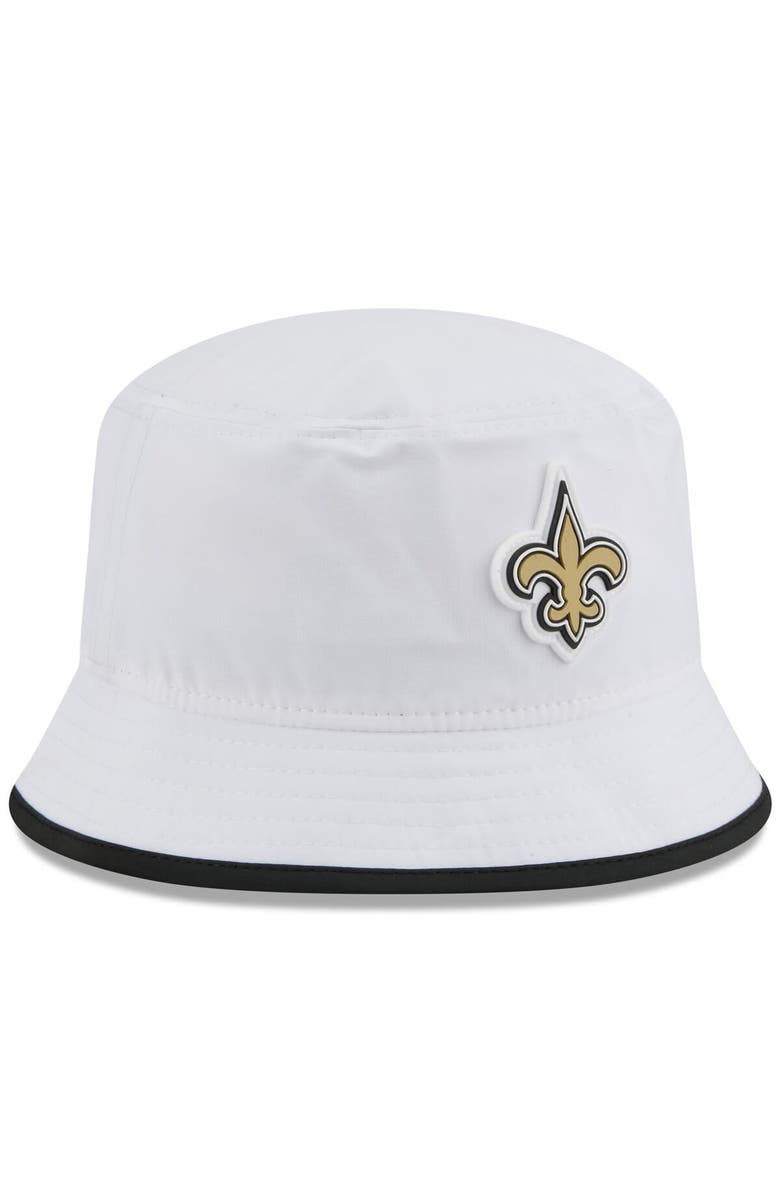New Era Men's New Era White New Orleans Saints 2025 NFL Training Camp Stretch Bucket Hat, Alternate, color, White
