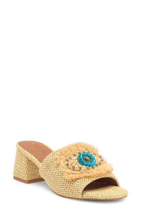 Olive Block Heel Slide Sandal (Women)