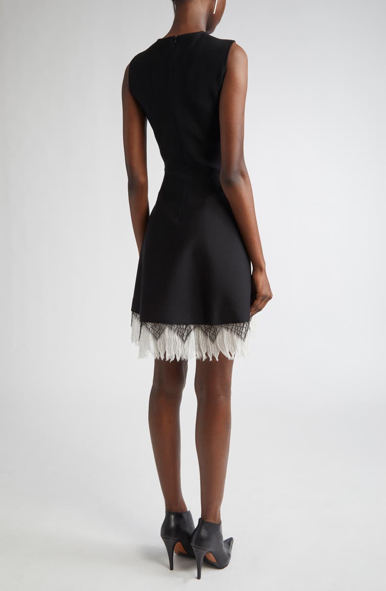 McQueen Volume Cobweb Lace Fit & Flare Minidress, Alternate, color, Black/ Ivory