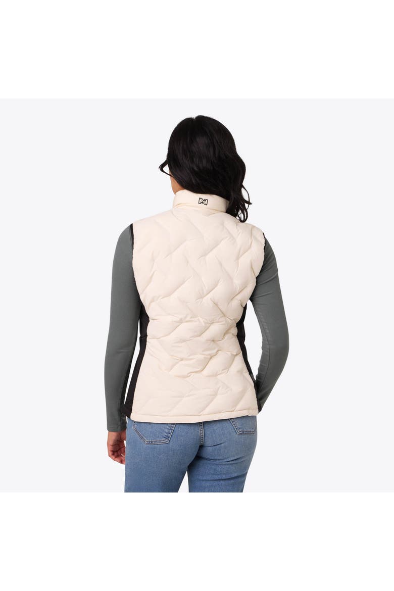 Women's Natural Down Hybrid Heated Vest, Alternate, color, Black/Cream