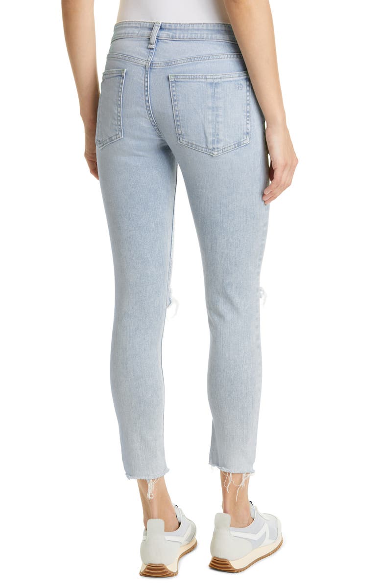rag & bone Cate Ripped Frayed Ankle Skinny Jeans, Alternate, color, Montauk