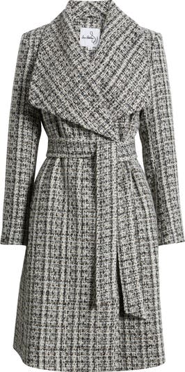 Tweed wrap coat hotsell
