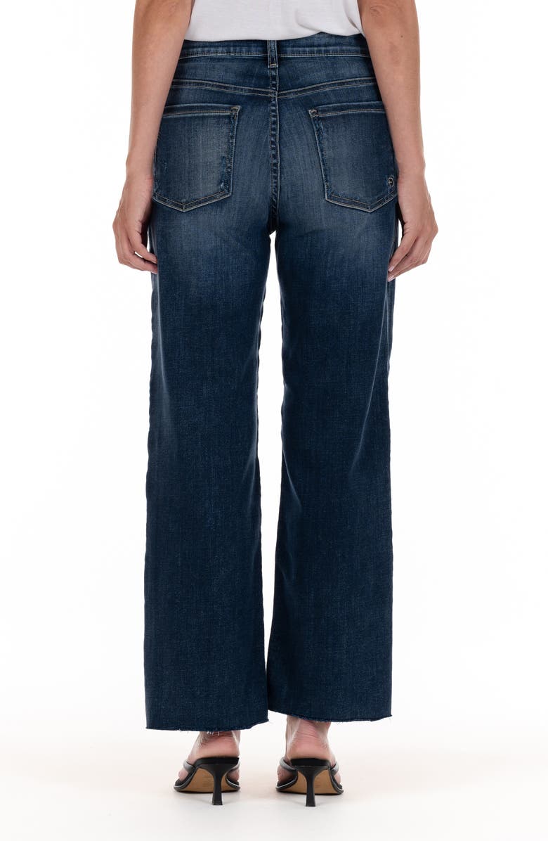 Fidelity Denim Malibu High Waist Raw Hem Crop Wide Leg Jeans, Alternate, color, 